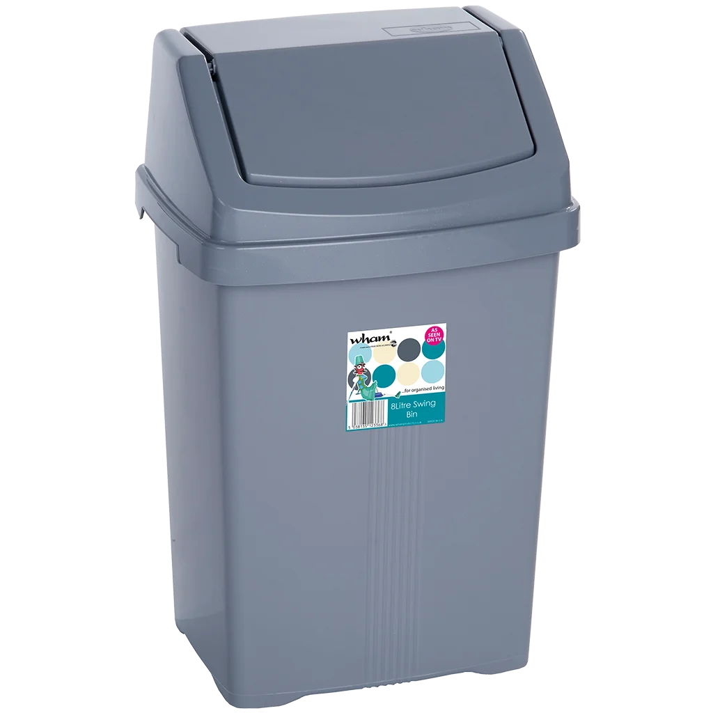 8L Swing Bin – Silver