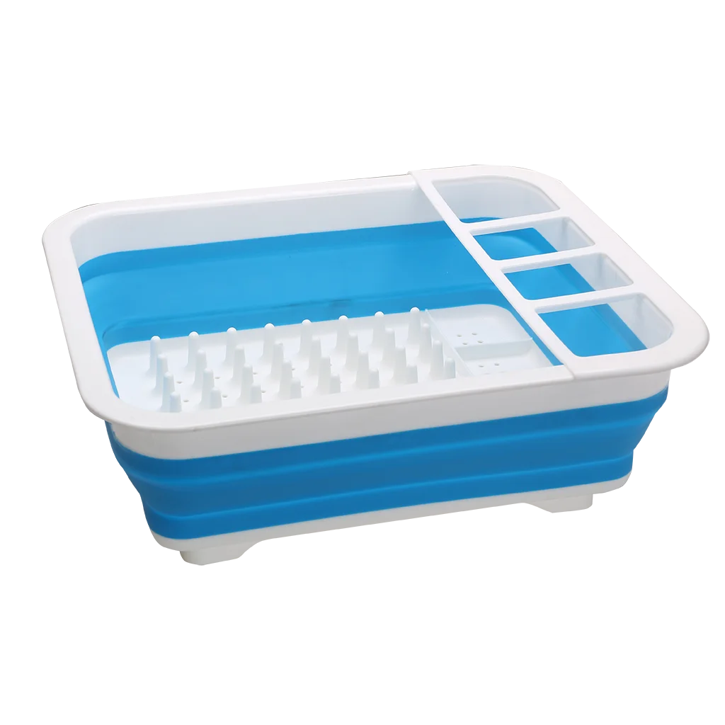 Collapsible-Wares Dish Rack With Cutlery Holder