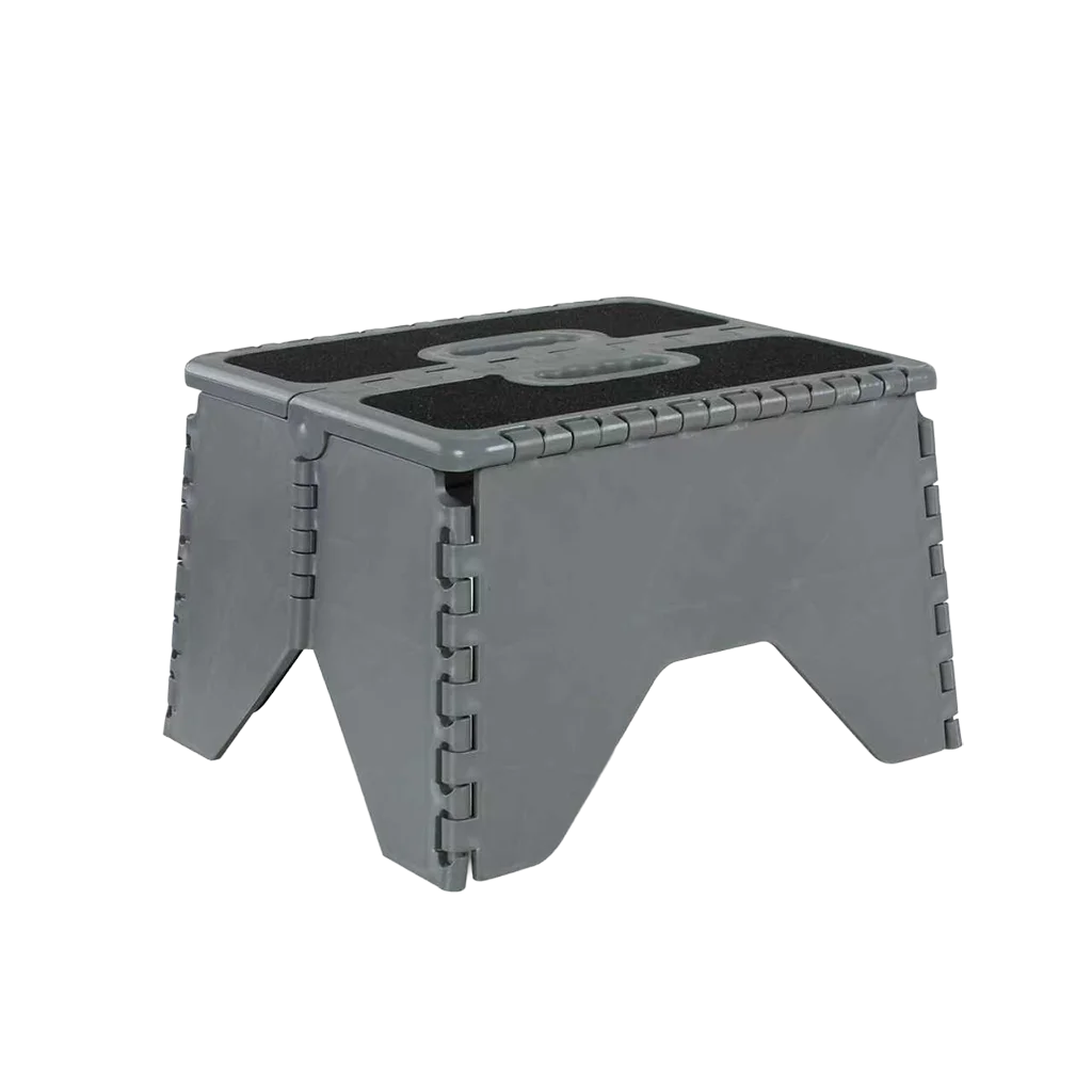 Liberty Foldable Caravan Step with Anti-slip Tread – Black and Grey – Small