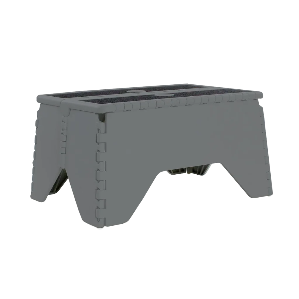 Liberty Foldable Caravan Step with Anti-slip Tread – Black and Grey – Large