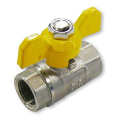 AG Gas Ball Valve 1/2" BSP Female Ports with Standard Handle - BV12TOPT 1/2" BALL VL
