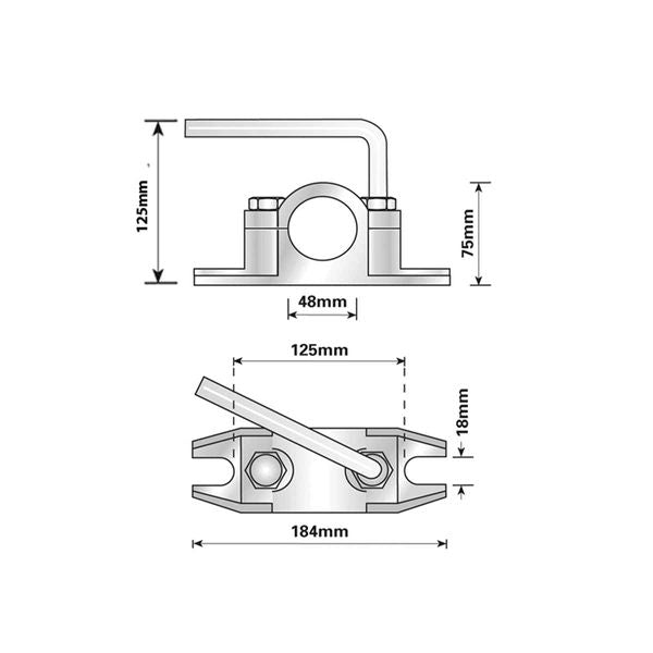 Maypole Heavy Duty Serrated Clamp for 48mm Jockey Wheels - MP97455