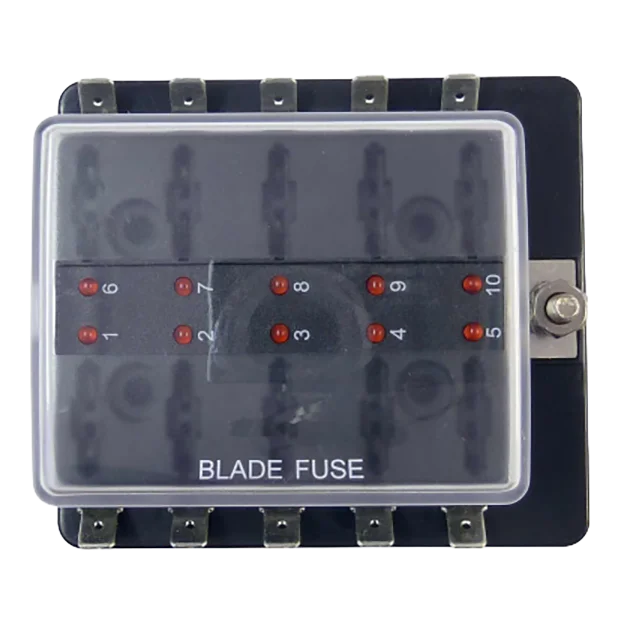 10 Fuse Fusebox with RED Light - Motorhome