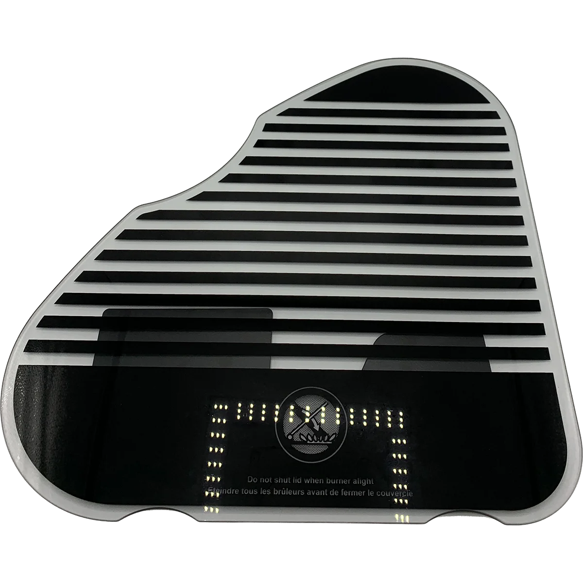 Thetford Right Hand Striped Black Triangle Hob Glass Lid
